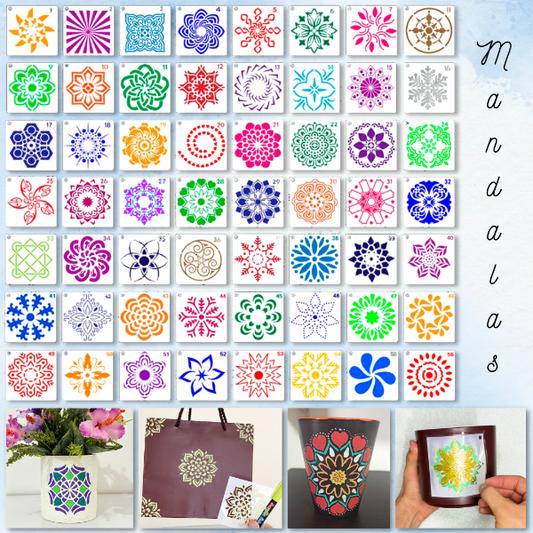 56 mandala stencils - 9x9cm