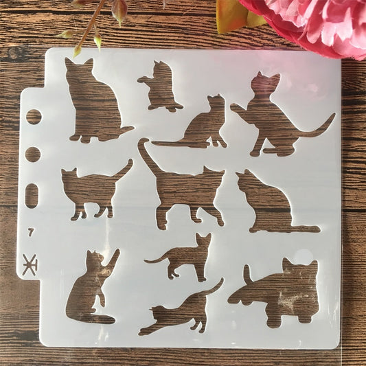 14x13cm cats + 10 festive stencils