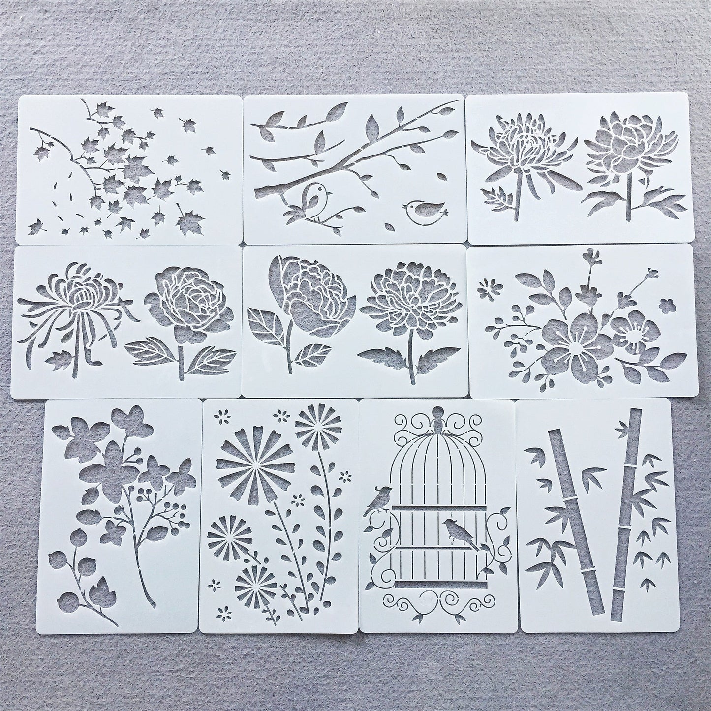 Flowers Stencils - 10pcs/set 26cm