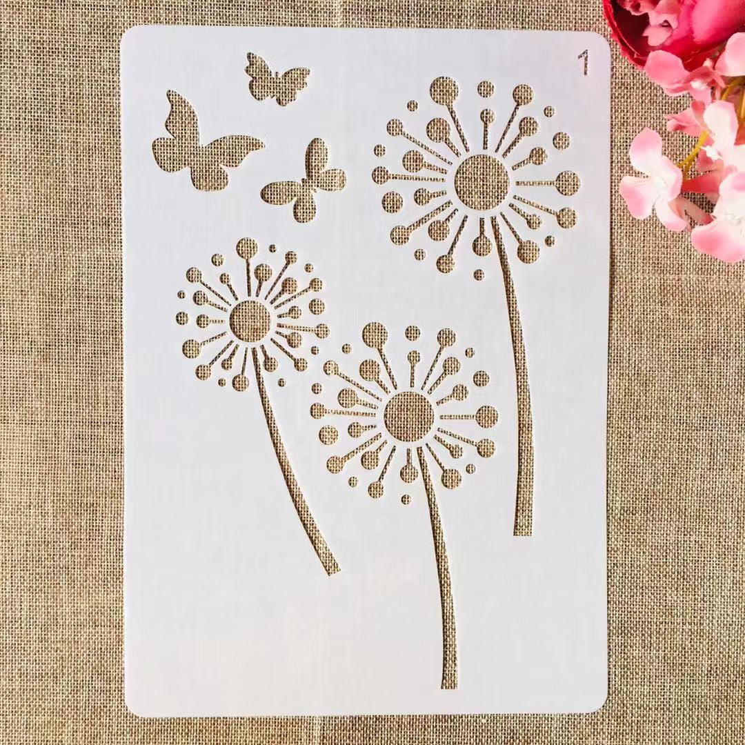 Flowers Stencils - 9pcs a4 29x21cm