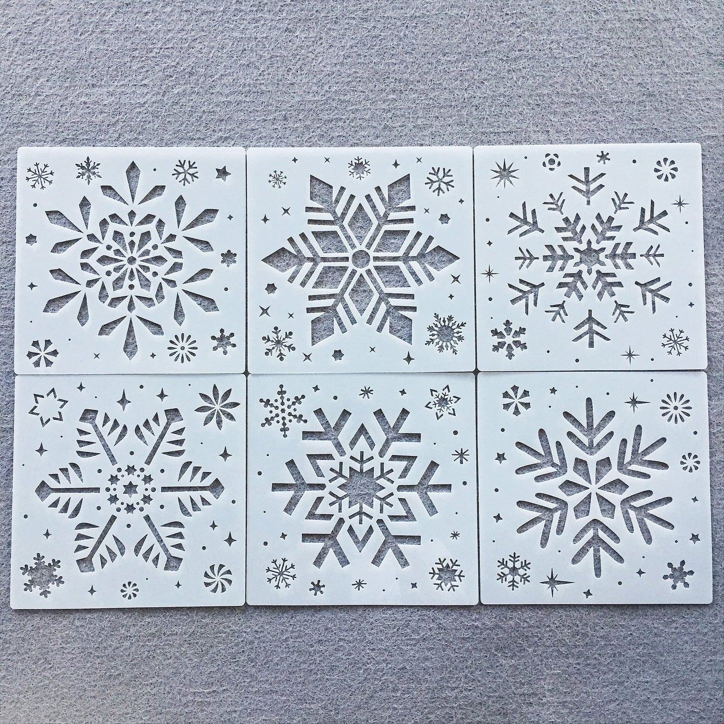 6pcs/20x20cm Christmas stencils