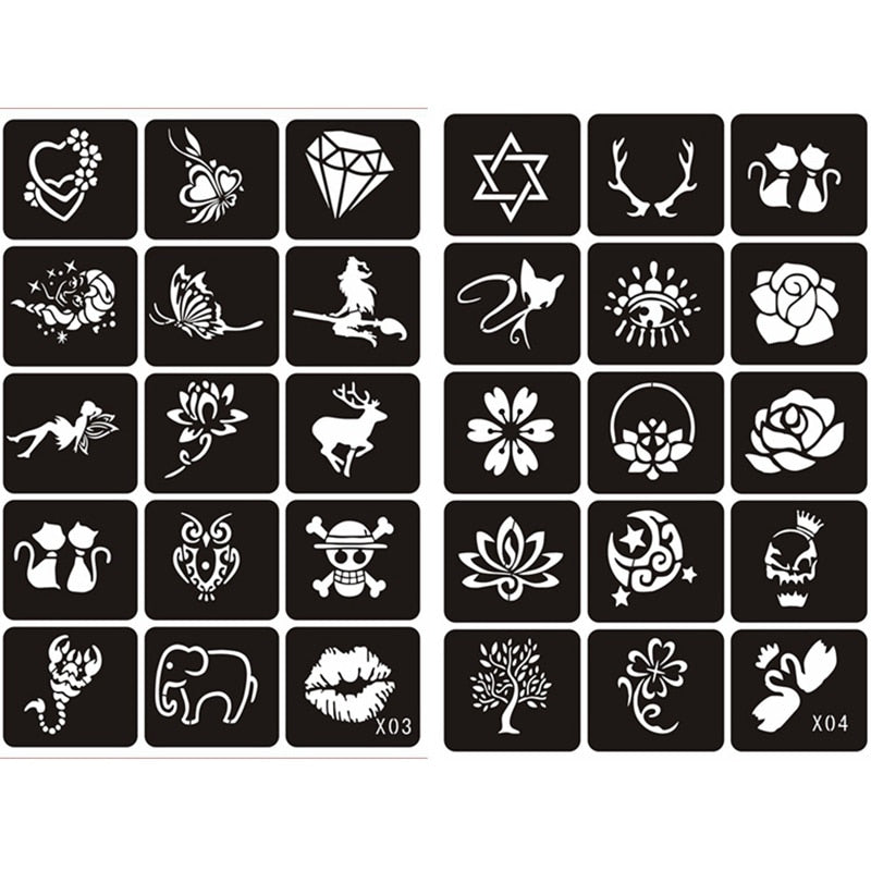 133pcs stencils stickers