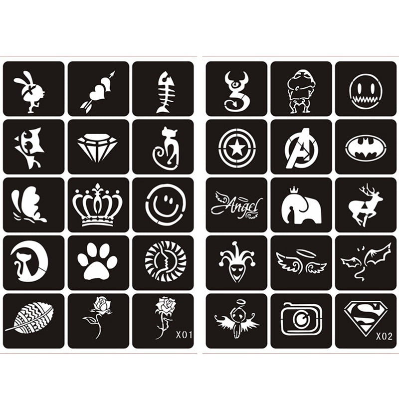 133pcs stencils stickers