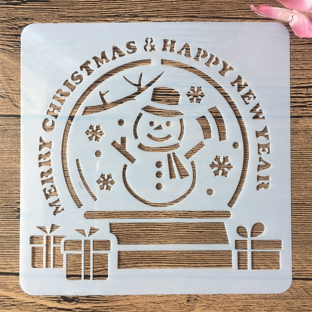 24pcs/set 15x15cm Christmas stencils