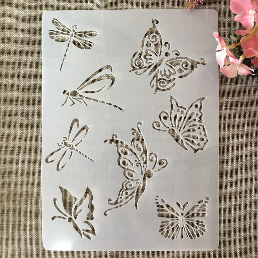 A4 Flowers Stencils - 10pcs