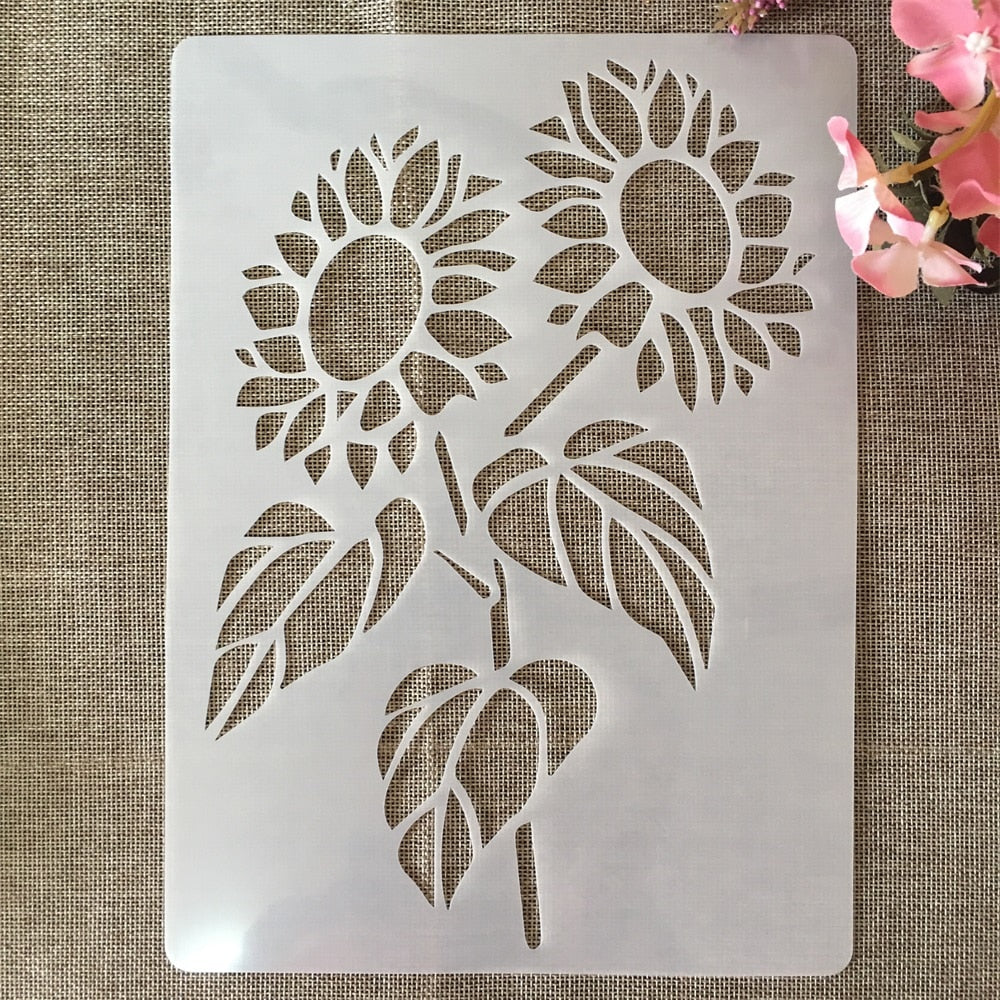 A4 Flowers Stencils - 10pcs