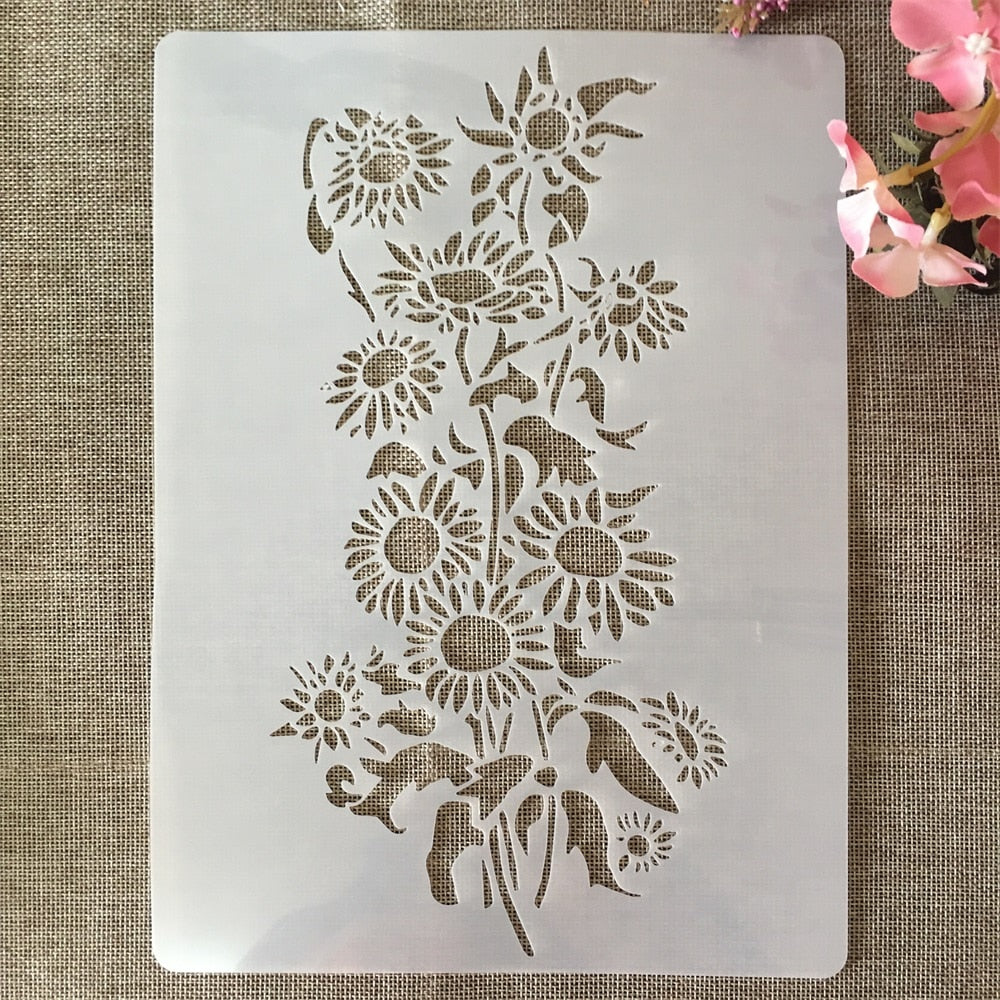 A4 Flowers Stencils - 10pcs