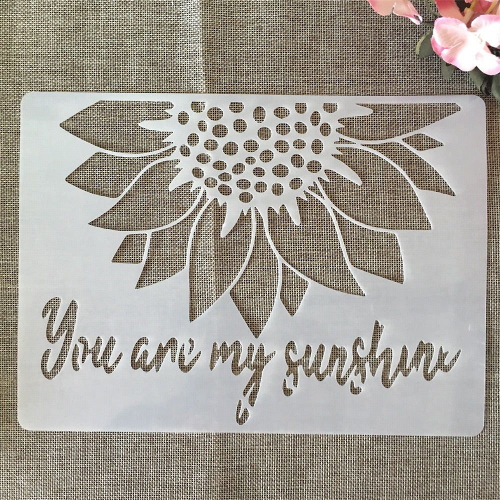 A4 Flowers Stencils - 10pcs