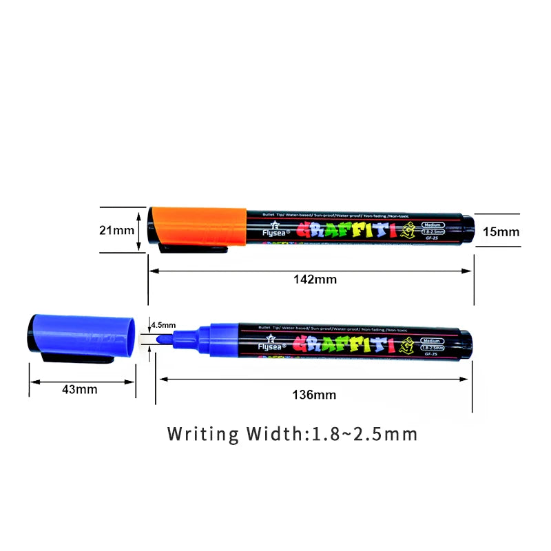 12/18/24Pcs/Set Acrylic Graffiti Pens