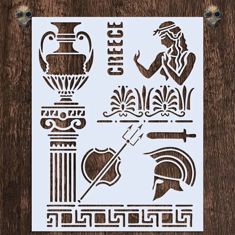 6Pcs/Set 25cm Ancient Greek Mythology Totem Layering Stencils