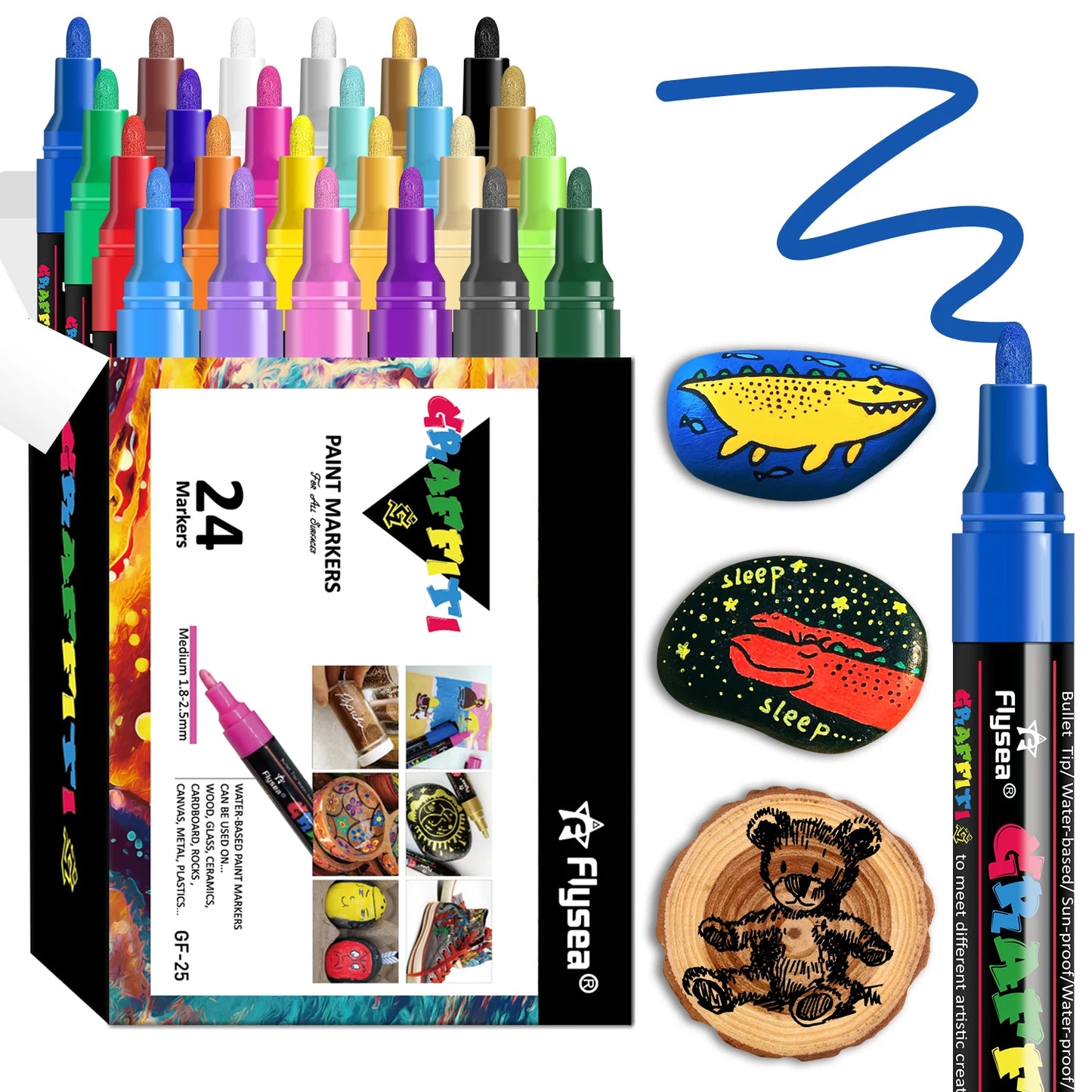 12/18/24Pcs/Set Acrylic Graffiti Pens