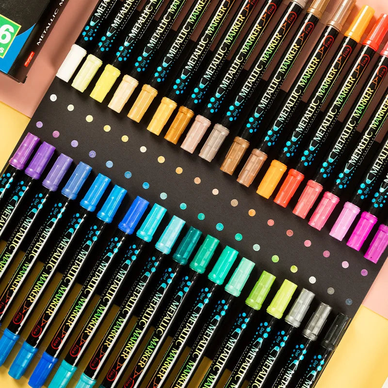 Metallic Duo Art Pens - permanent metal double tips for all surfaces