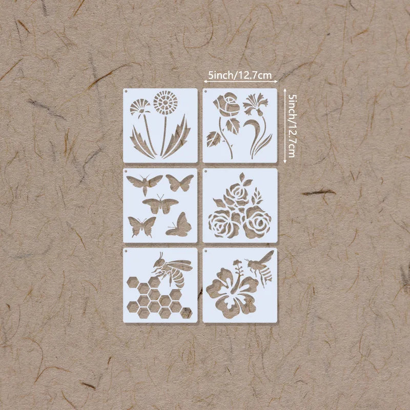 Farm Flower Stencils 13x13cm