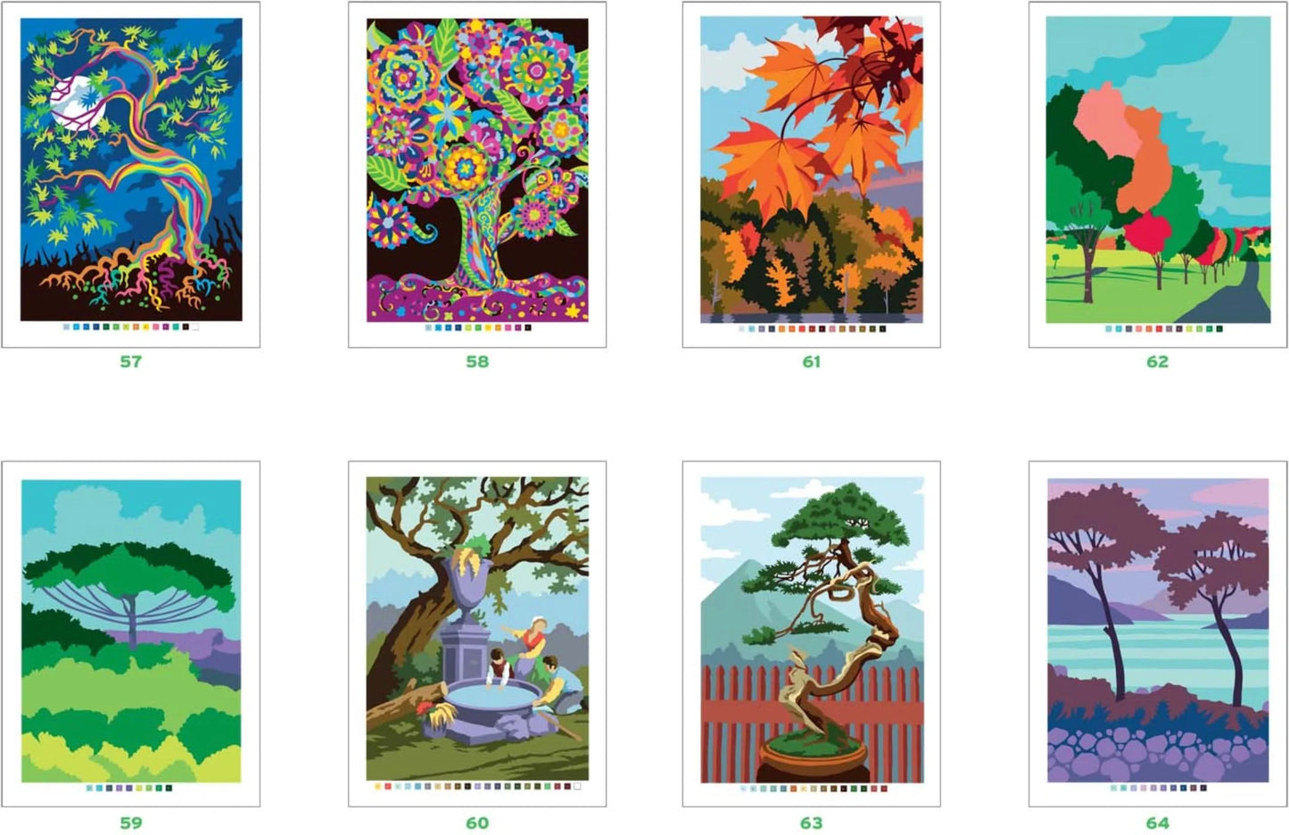 Árvores do mundo - Pintura por Números